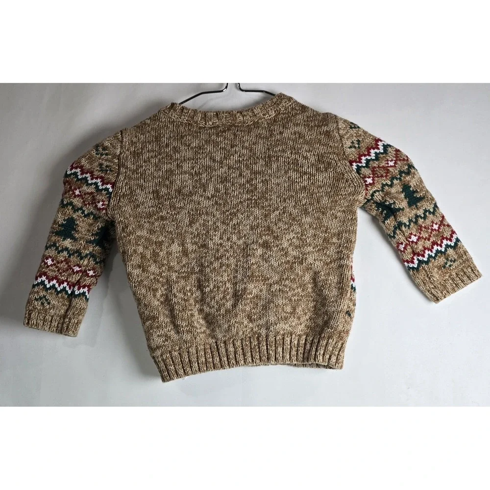 Carter's 12M Christmas Fair Isle Tree Knit Crewneck Pullover Sweater